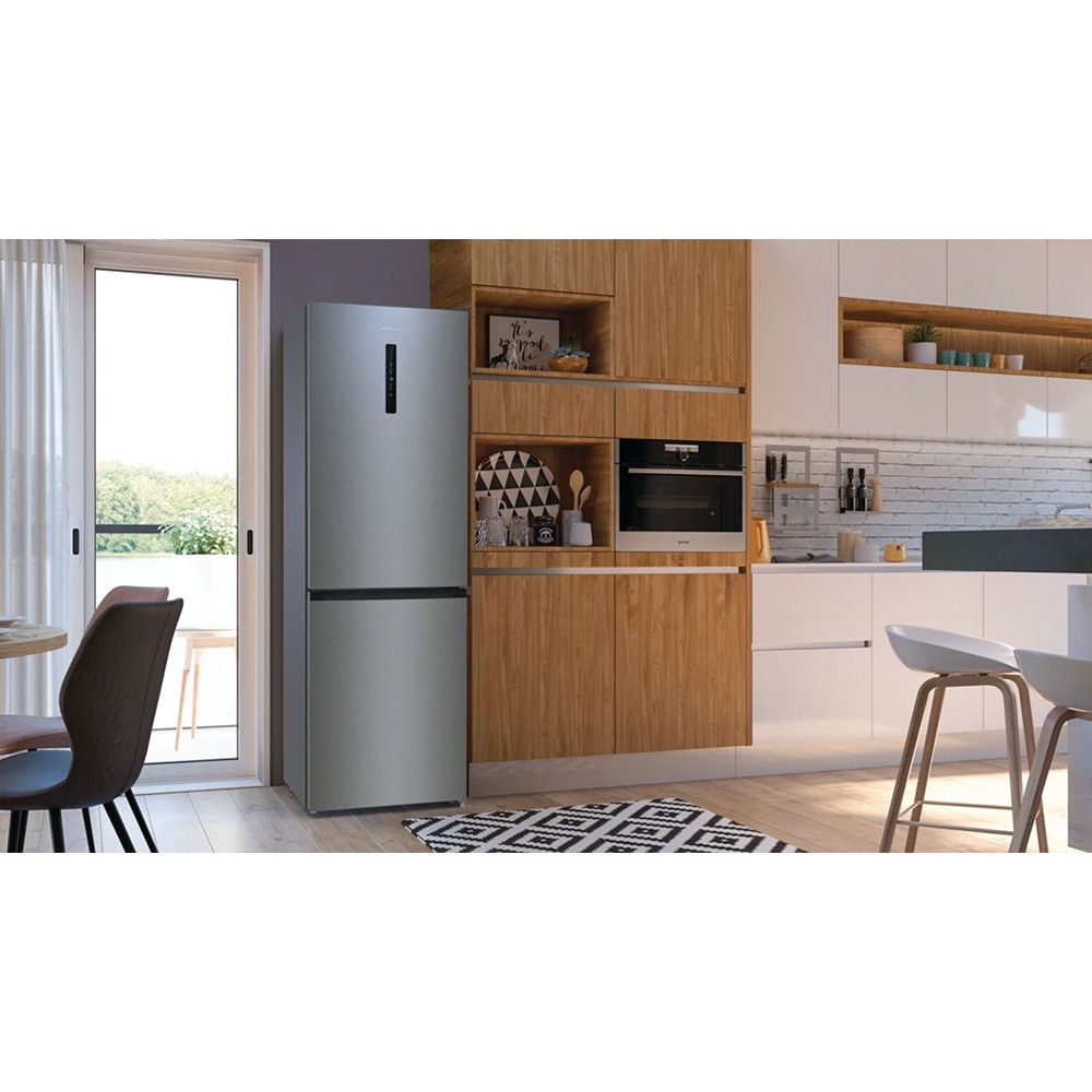 Combina frigorifica GORENJE NRK6202AXL4, No Frost Plus, 331 l, H 200 cm, Clasa E, inox