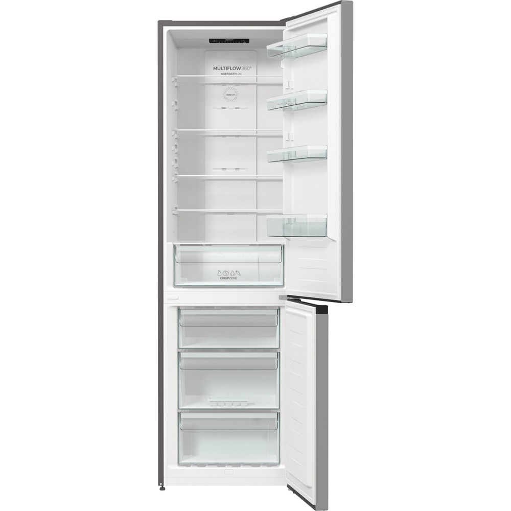 Combina frigorifica GORENJE NRK6202ES4, No Frost Plus, 331 l, H 200 cm, Clasa E, argintiu