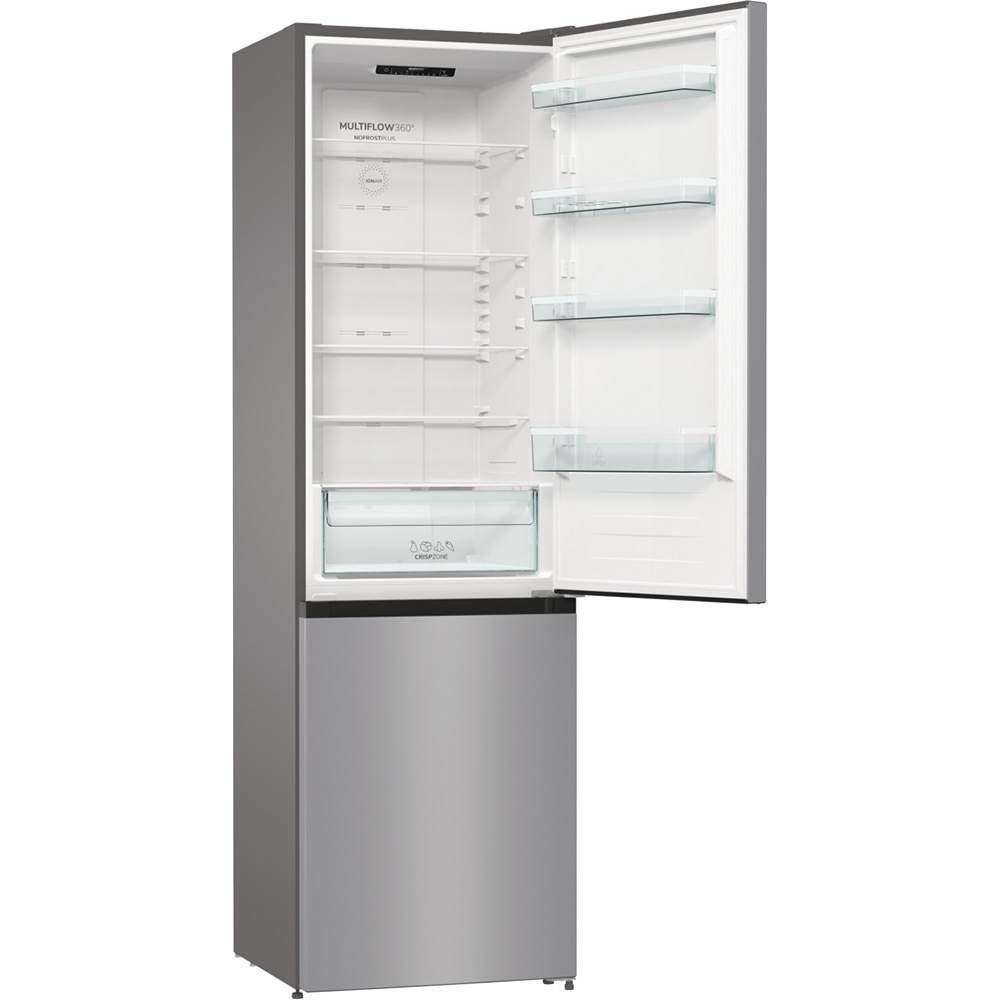 Combina frigorifica GORENJE NRK6202ES4, No Frost Plus, 331 l, H 200 cm, Clasa E, argintiu