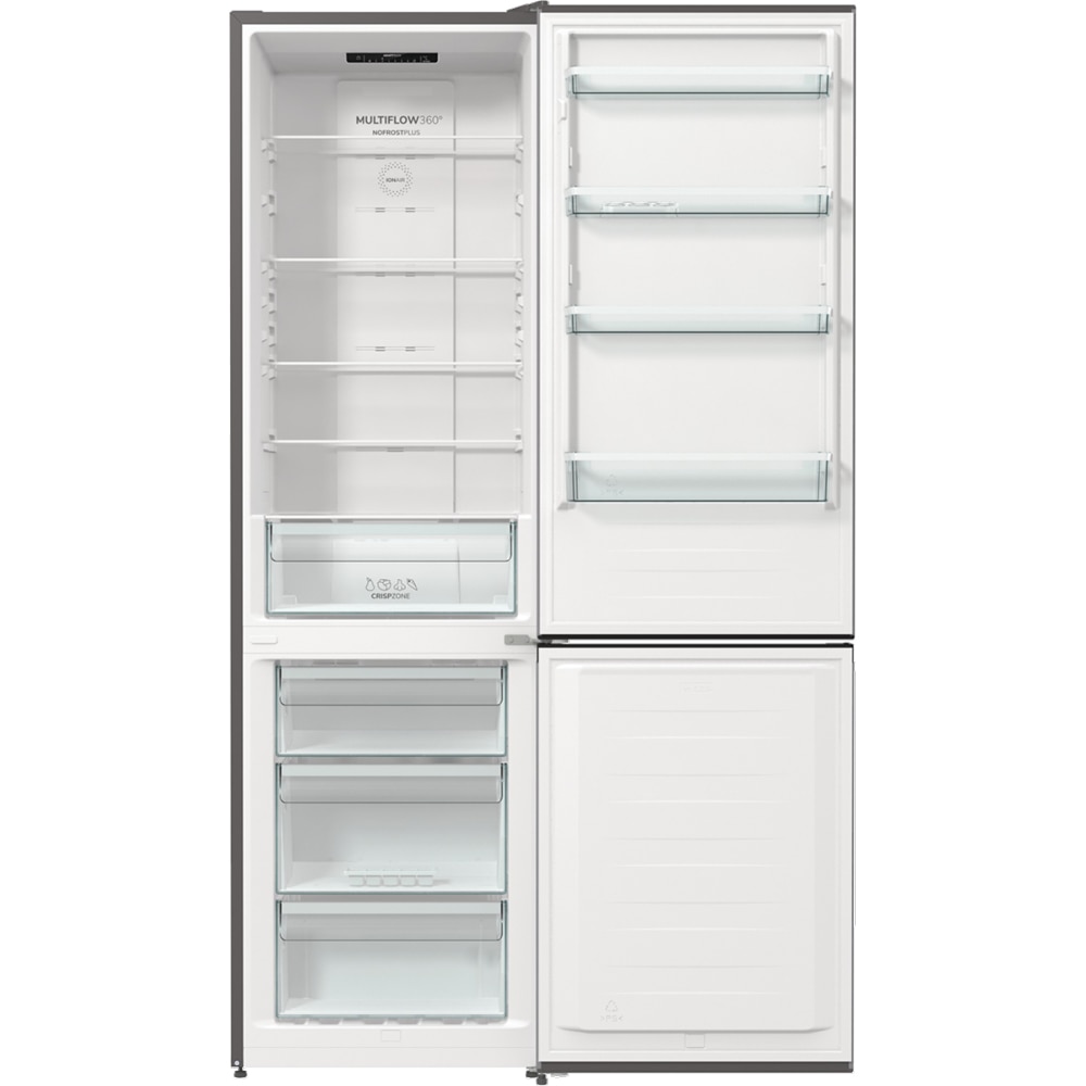 Combina frigorifica GORENJE NRK6202ES4, No Frost Plus, 331 l, H 200 cm, Clasa E, argintiu