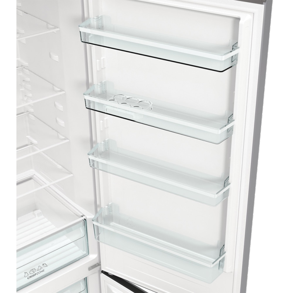 Combina frigorifica GORENJE NRK6202ES4, No Frost Plus, 331 l, H 200 cm, Clasa E, argintiu