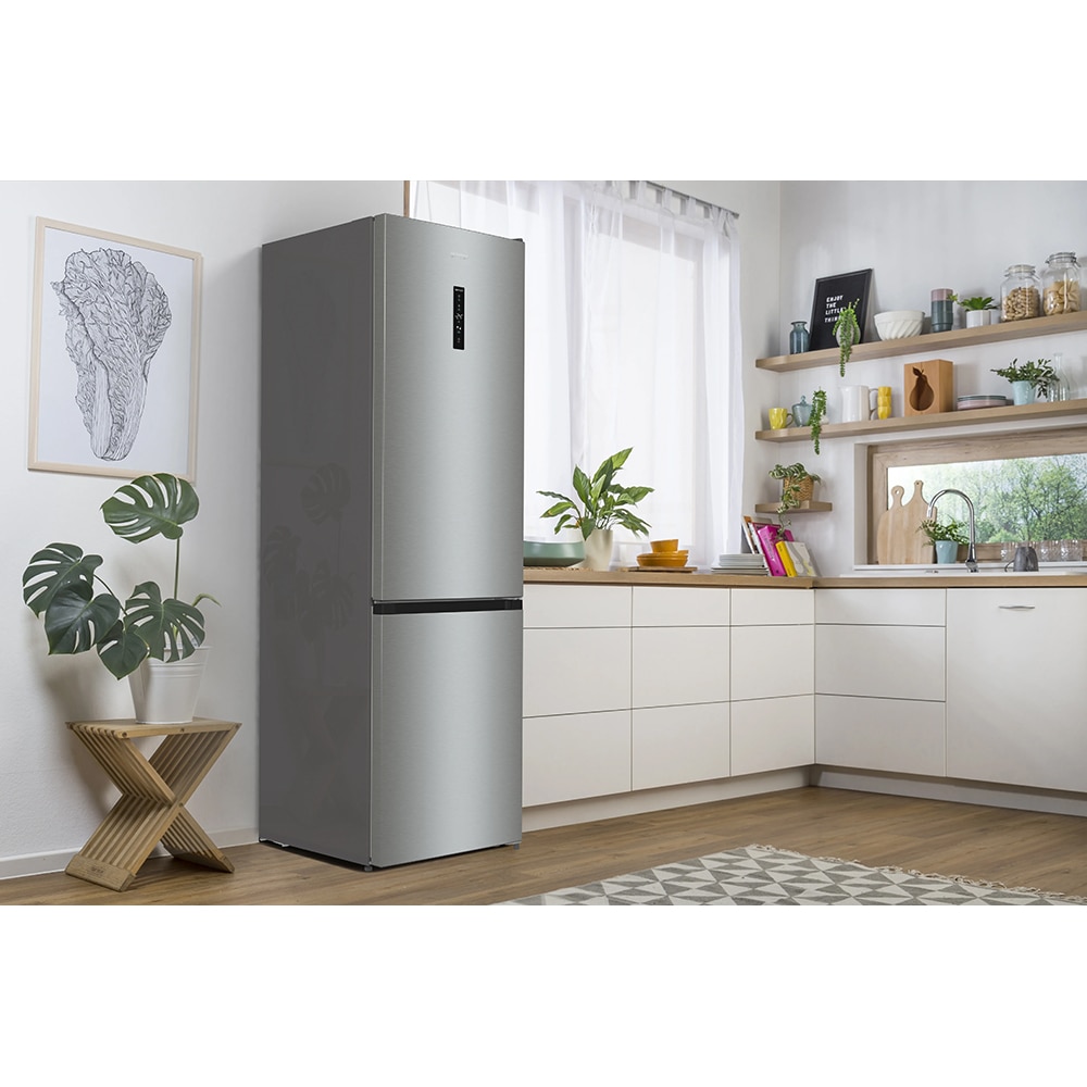 Combina frigorifica GORENJE NRK62CA2XL4, No Frost Plus, 361 l, H 200 cm, Clasa C, argintiu