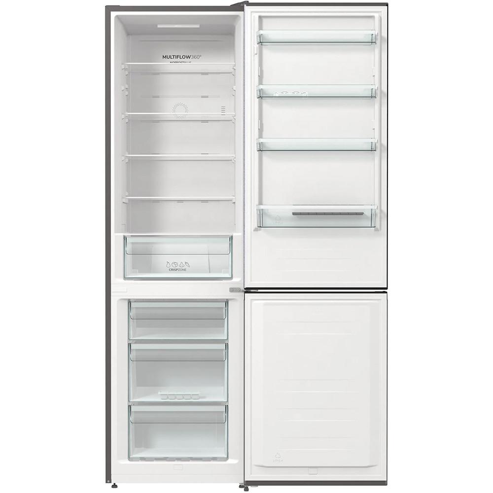 Combina frigorifica GORENJE NRK62CA2XL4, No Frost Plus, 361 l, H 200 cm, Clasa C, argintiu