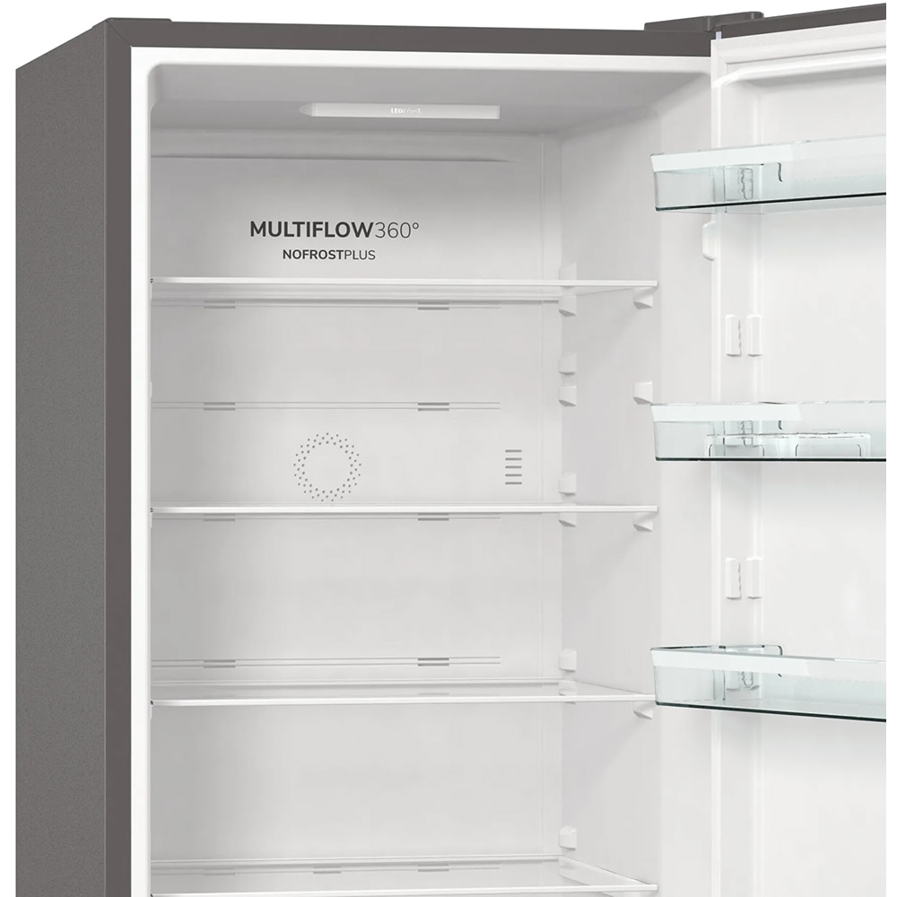 Combina frigorifica GORENJE NRK62CA2XL4, No Frost Plus, 361 l, H 200 cm, Clasa C, argintiu