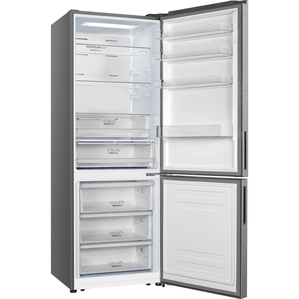 Combina frigorifica GORENJE NRK720EAXL4, No Frost Plus, 495 l, H 200 cm, Clasa E, argintiu