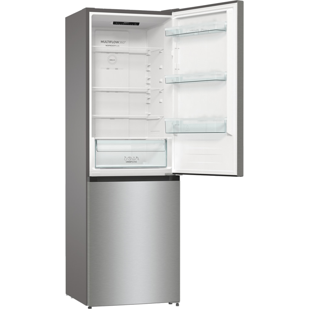 Combina frigorifica GORENJE NRKE62XL, NoFrost Plus, 300 l, H 185 cm, Clasa E, argintiu