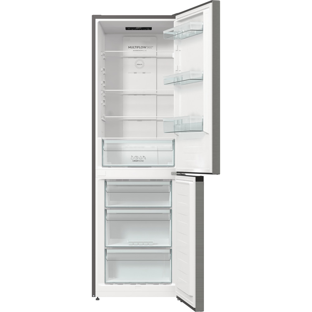 Combina frigorifica GORENJE NRKE62XL, NoFrost Plus, 300 l, H 185 cm, Clasa E, argintiu