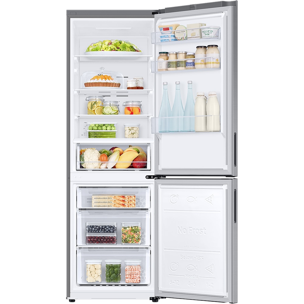 Combina frigorifica SAMSUNG RB33B610ESA/EF, No Frost, 344 l, H 185 cm, Clasa E, All-Around Cooling, inox
