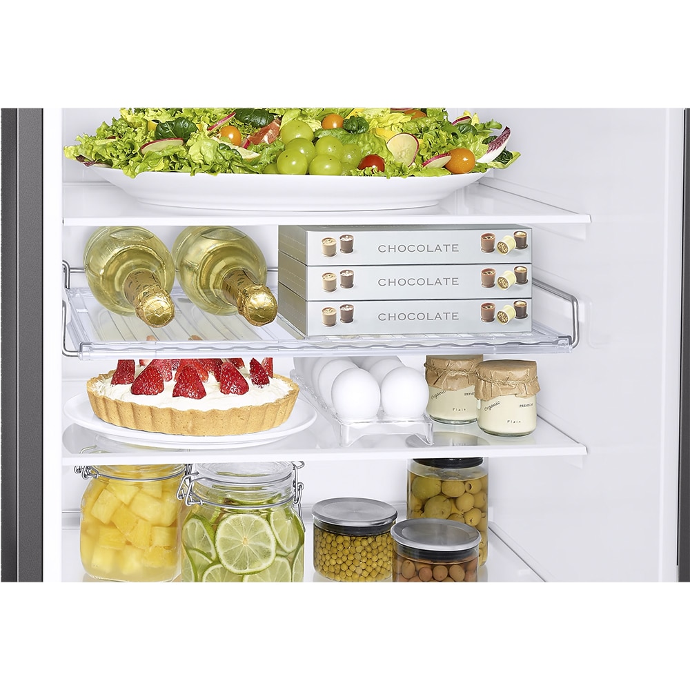 Combina frigorifica SAMSUNG RB34C652ESA/EF, No Frost, 341 l, H 185 cm, Clasa E, Dozator apa, All-Around Cooling, argintiu