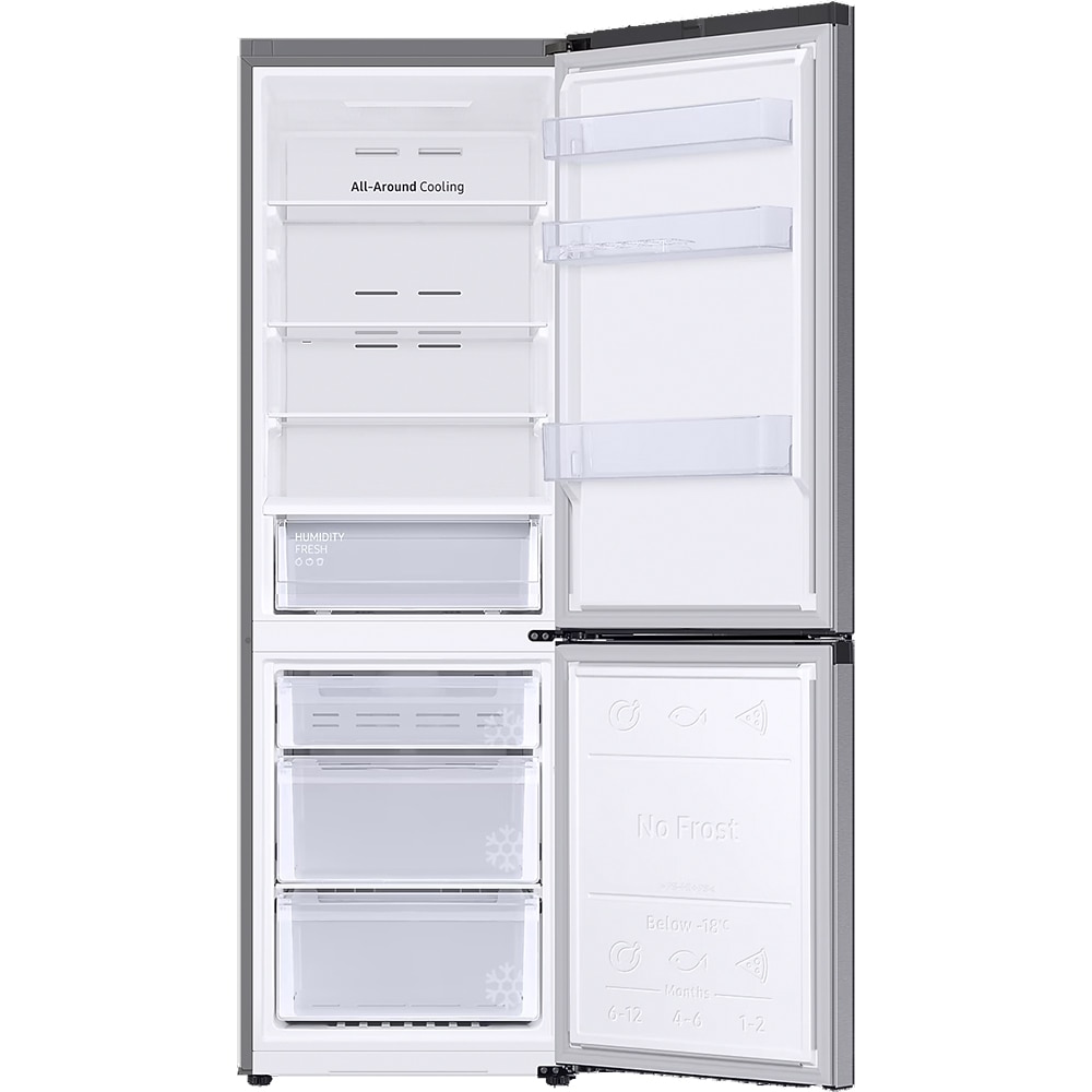 Combina frigorifica SAMSUNG RB34C670ESA/EF, No Frost, 344 l, H 185 cm, Clasa E, All-Around Cooling, inox