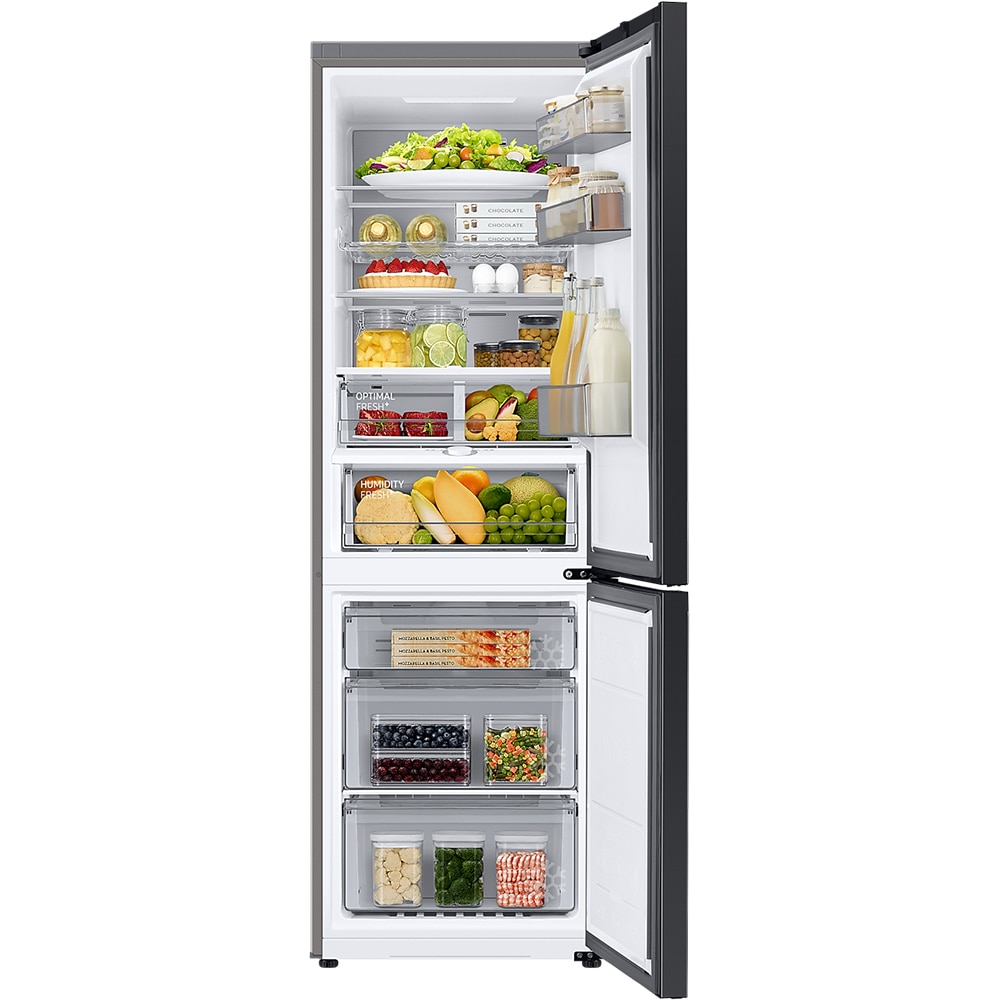 Combina frigorifica SAMSUNG RB34C7B5E22/EF, Bespoke, No Frost, 344 l, H 185 cm, Clasa E, All-Around Cooling, sticla neagra