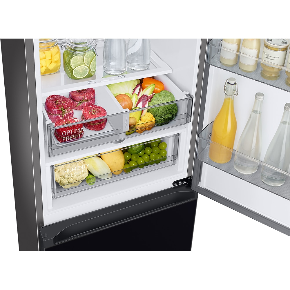 Combina frigorifica SAMSUNG RB34C7B5E22/EF, Bespoke, No Frost, 344 l, H 185 cm, Clasa E, All-Around Cooling, sticla neagra