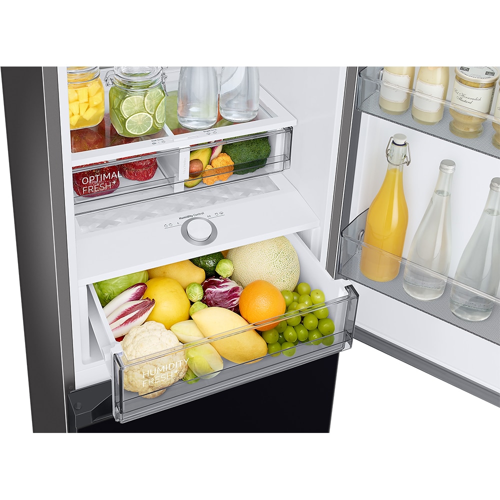 Combina frigorifica SAMSUNG RB34C7B5E22/EF, Bespoke, No Frost, 344 l, H 185 cm, Clasa E, All-Around Cooling, sticla neagra