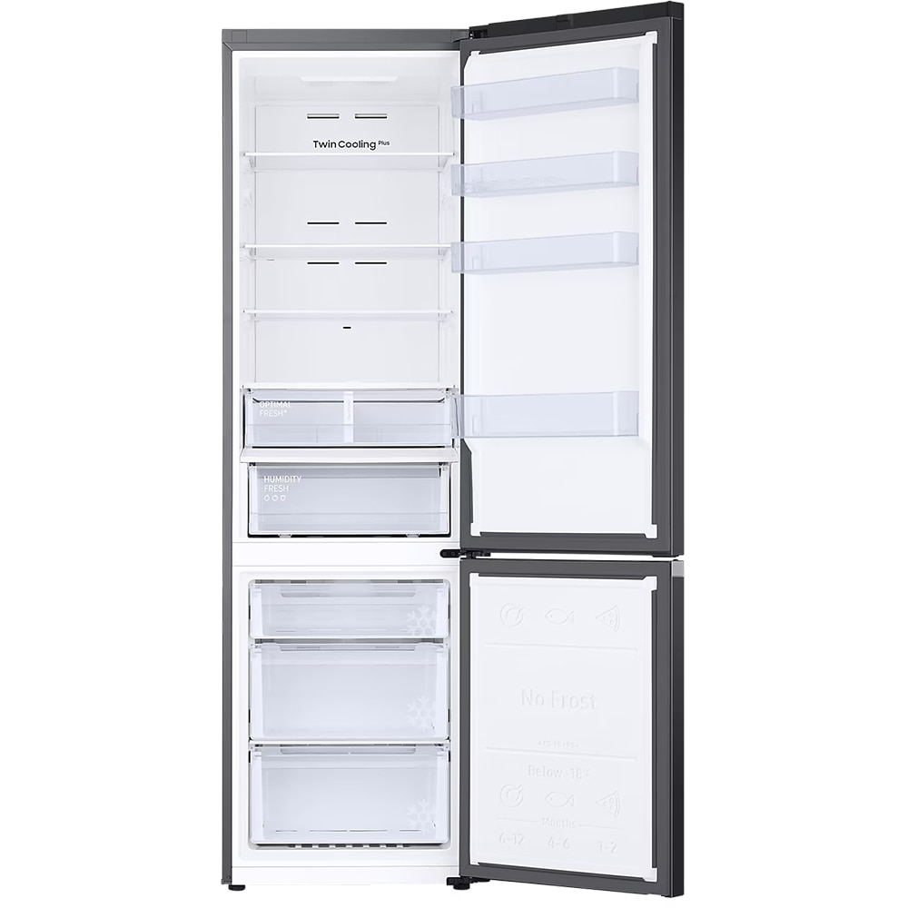 Combina frigorifica SAMSUNG RB38C607AB1/EF, No Frost, 387 l, H 203 cm, Clasa A, Twin Cooling Plus, dark inox