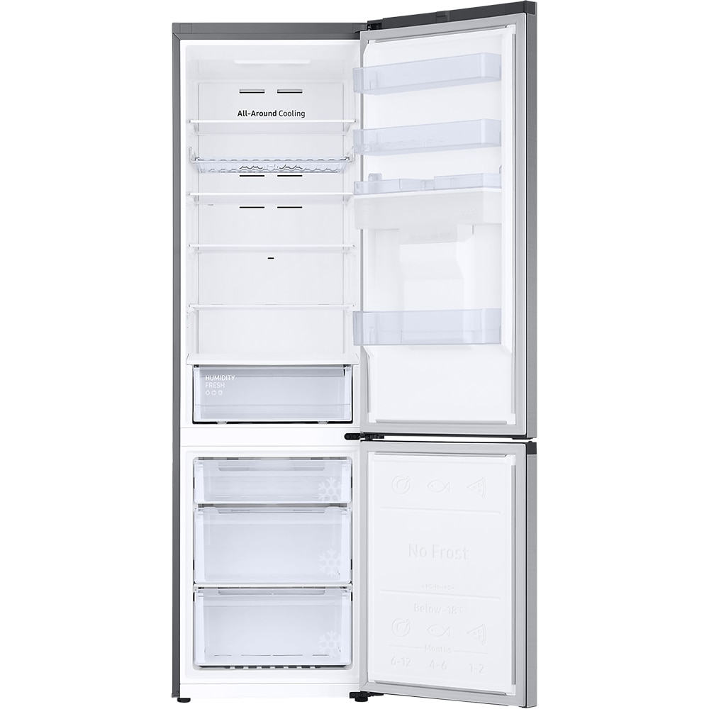 Combina frigorifica SAMSUNG RB38C632ESA/EF, No Frost, 386 l, H 203 cm, Clasa E, Dozator apa, inox