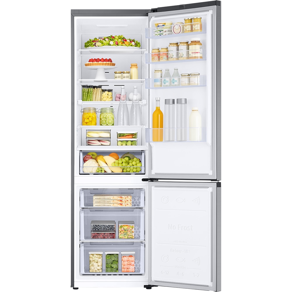 Combina frigorifica SAMSUNG RB38C671DSA/EF, No Frost, 390 l, H 203 cm, Clasa D, All-Around Cooling, argintiu