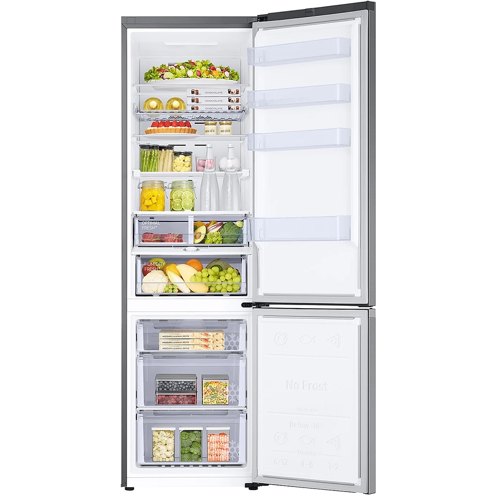 Combina frigorifica SAMSUNG RB38C676CS9/EF, No Frost, 390 l, H 203 cm, Clasa C, All-Around Cooling, inox