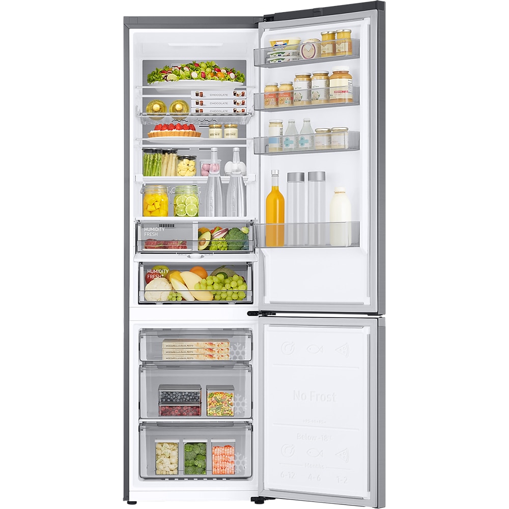 Combina frigorifica SAMSUNG RB38C7AGWS9/EF, No Frost, 387 l, H 203 cm, Clasa A, Wi-Fi, argintiu