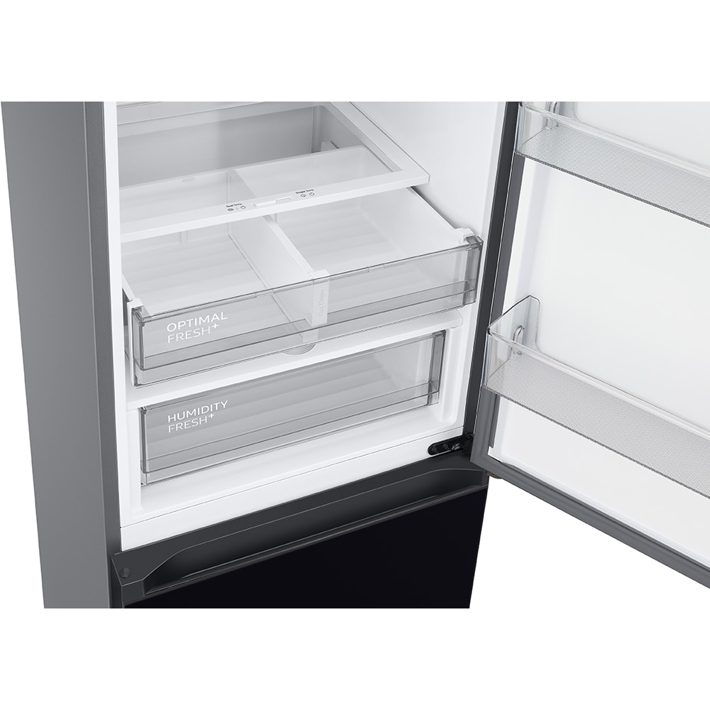 Combina frigorifica SAMSUNG RB38C7B6B22/EF, Bespoke, No Frost, 390 l, H 203 cm, Clasa B, Twin Cooling, Sticla neagra