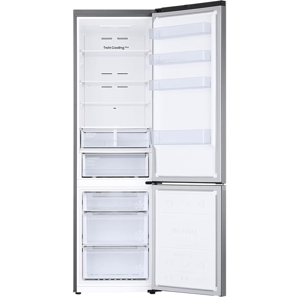 Combina frigorifica SAMSUNG RB38T607BS9/EF, No Frost, 387 l, H 203 cm, Clasa B, Twin Cooling Plus, inox