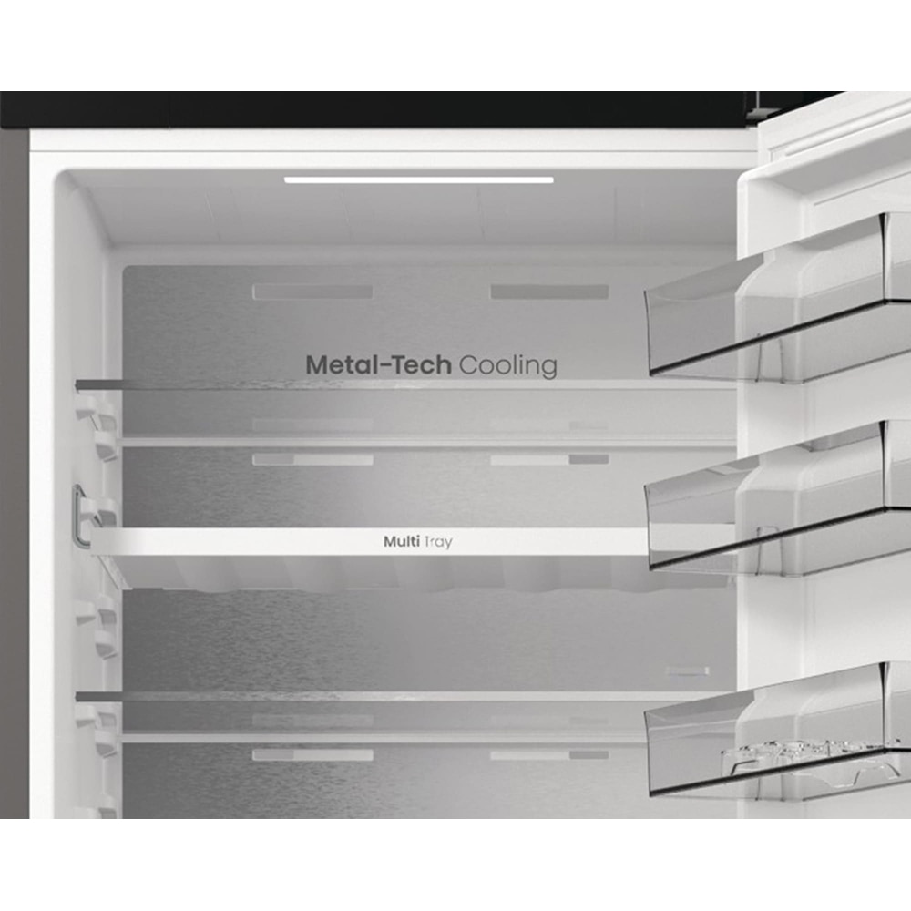 Combina frigorifica HISENSE RB5P410SACC, Total No Frost, 413 l, H 203 cm, Clasa C, Wi-Fi, argintiu