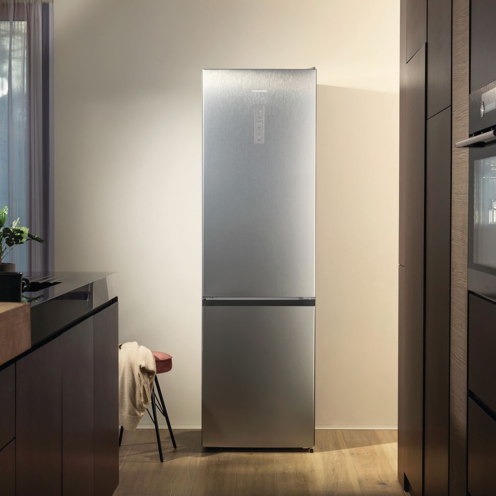 Combina frigorifica HISENSE RB5P410SACC, Total No Frost, 413 l, H 203 cm, Clasa C, Wi-Fi, argintiu