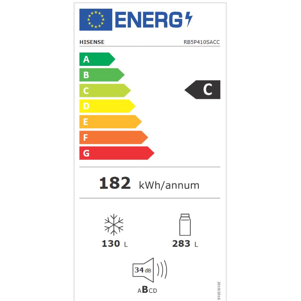 Combina frigorifica HISENSE RB5P410SACC, Total No Frost, 413 l, H 203 cm, Clasa C, Wi-Fi, argintiu