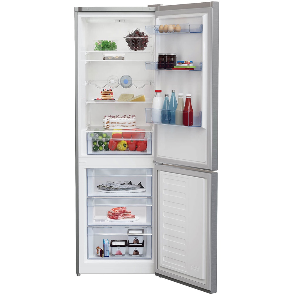 Combina frigorifica BEKO RCSA406K40XBN, 386 l, H 202.5 cm, Clasa E, argintiu