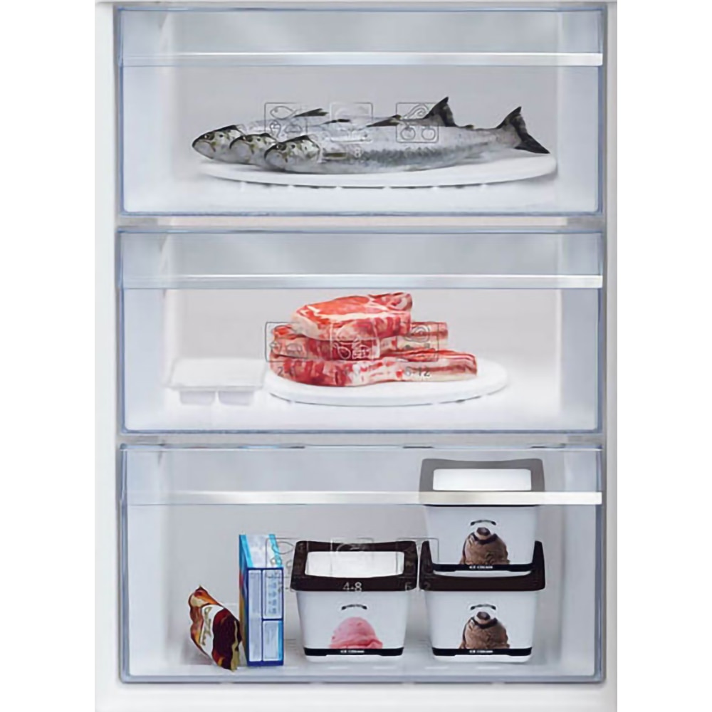 Combina frigorifica BEKO RCSA406K40XBN, 386 l, H 202.5 cm, Clasa E, argintiu