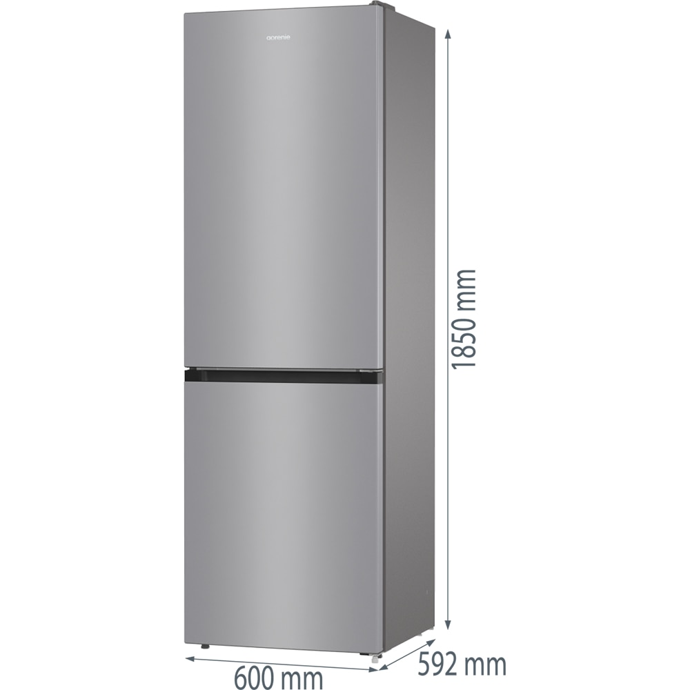Combina frigorifica GORENJE RK6192ES4, 314 l, H 185 cm, Clasa E, argintiu