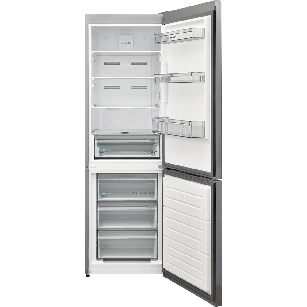 Combina frigorifica SHARP SJ-FBA11DMXIE-EU, Advanced NoFrost, 331 l, H 185 cm, Clasa E, inox
