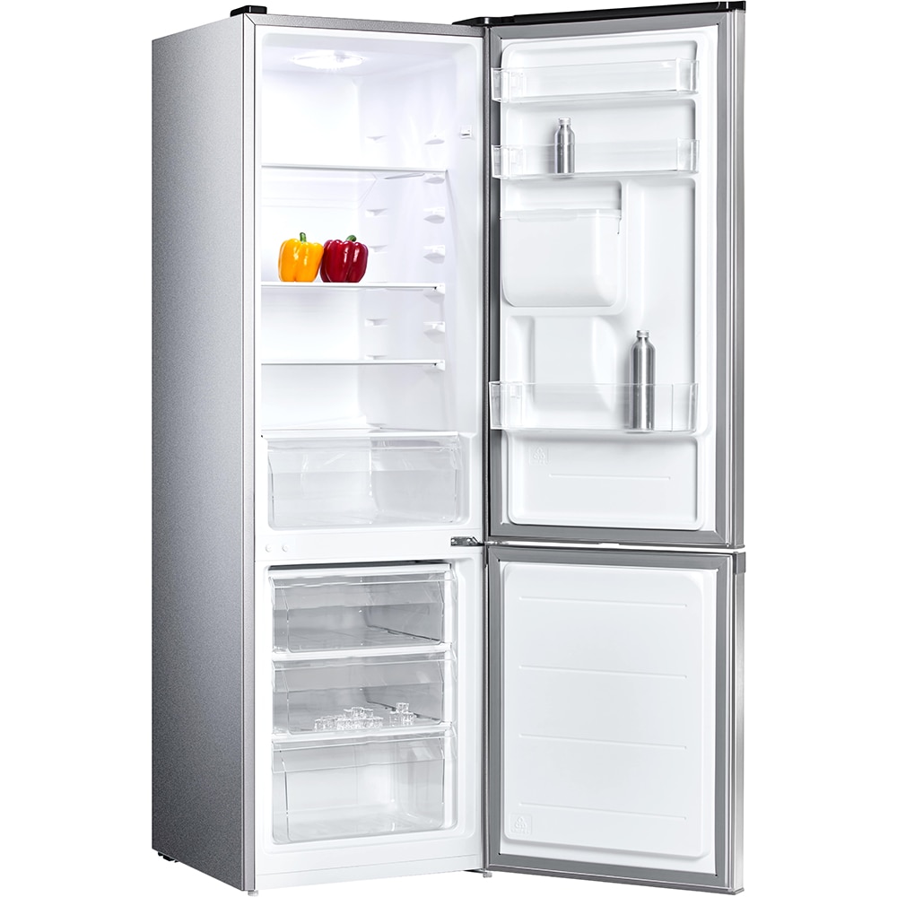 Combina frigorifica VORTEX VK27SSS01S, 268 l, H 178 cm, Clasa E, Dozator apa, argintiu