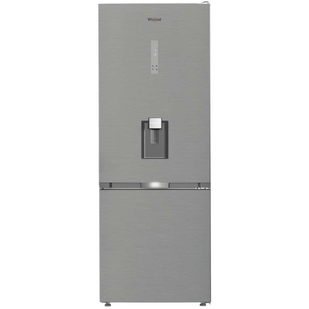 Combina frigorifica WHIRLPOOL WHK2 6493W X5E, No Frost, 490 l, H 192 cm, Clasa D, Dozator apa, inox