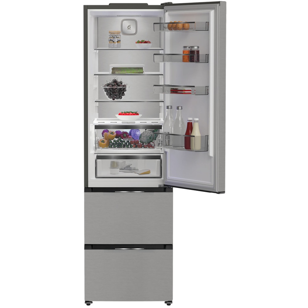 Combina frigorifica WHIRLPOOL WHKF 6352 X5E, No Frost, 351 l, H 203.5 cm, Clasa D, inox