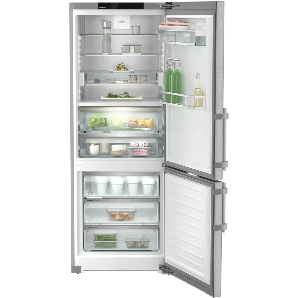Combina frigorifica LIEBHERR CBNsda 775i Prime, Duo Cooling, 474 l, H 201.5 cm, Clasa A, Wi-Fi, argintiu