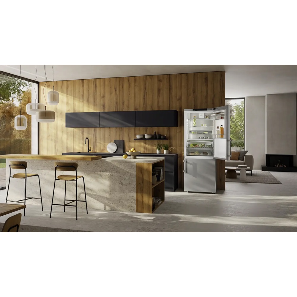 Combina frigorifica LIEBHERR CBNsda 775i Prime, Duo Cooling, 474 l, H 201.5 cm, Clasa A, Wi-Fi, argintiu