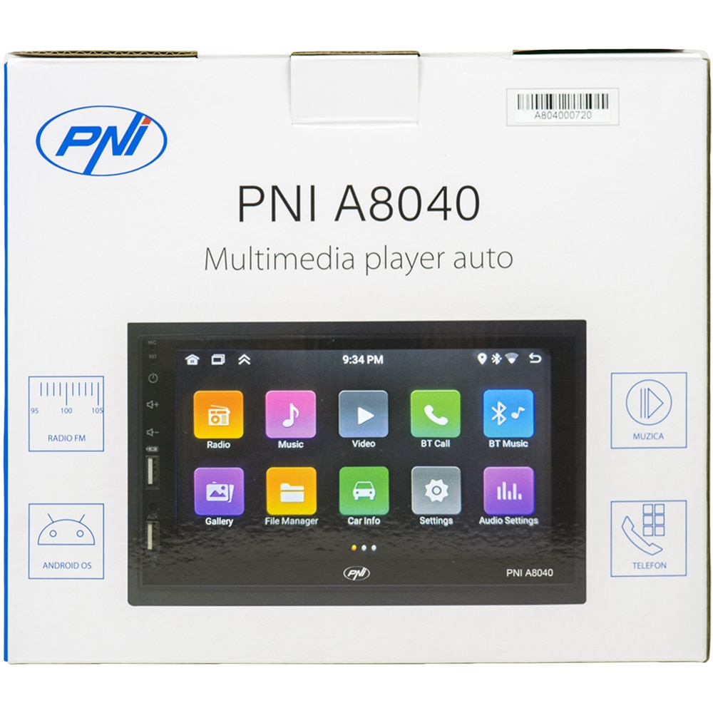 Player auto PNI A8040, Android 13, 4 x 25W, Bluetooth, USB, FM