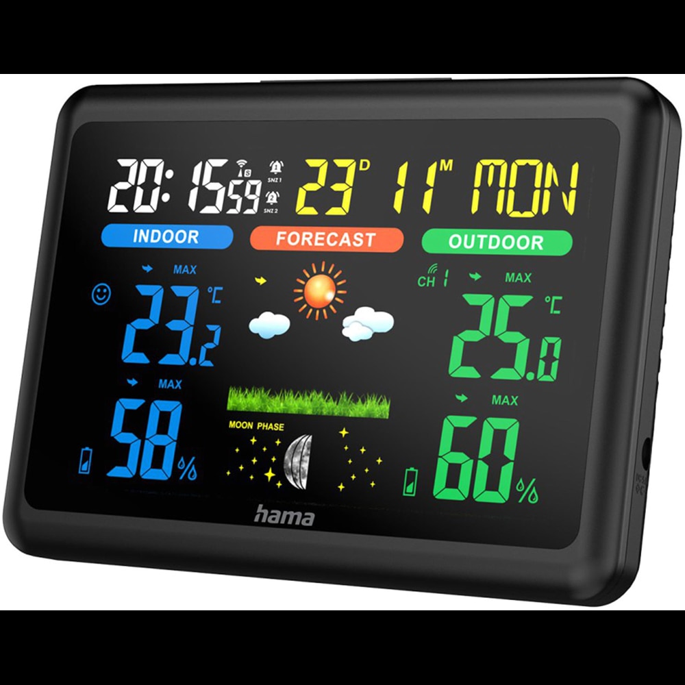 Statie meteo HAMA 185861, color, negru