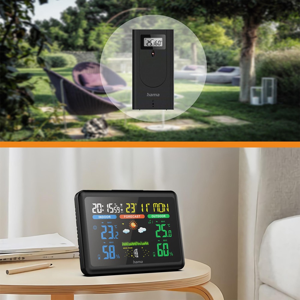 Statie meteo HAMA 185861, color, negru