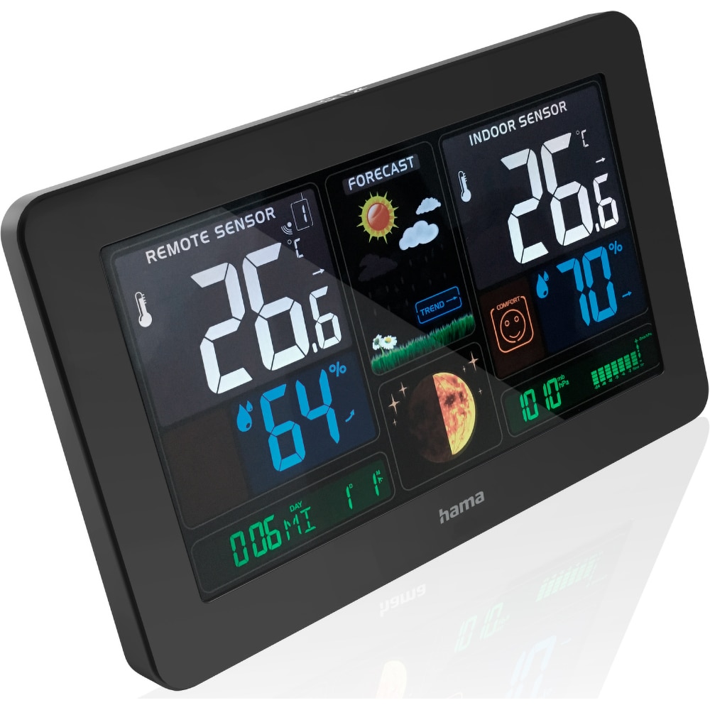 Statie meteo HAMA Premium, incarcare USB, negru