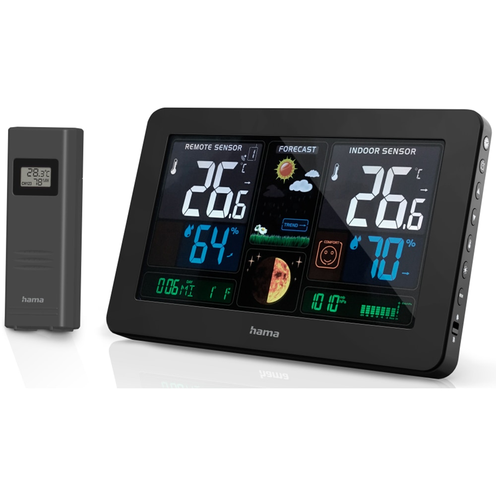 Statie meteo HAMA Premium, incarcare USB, negru