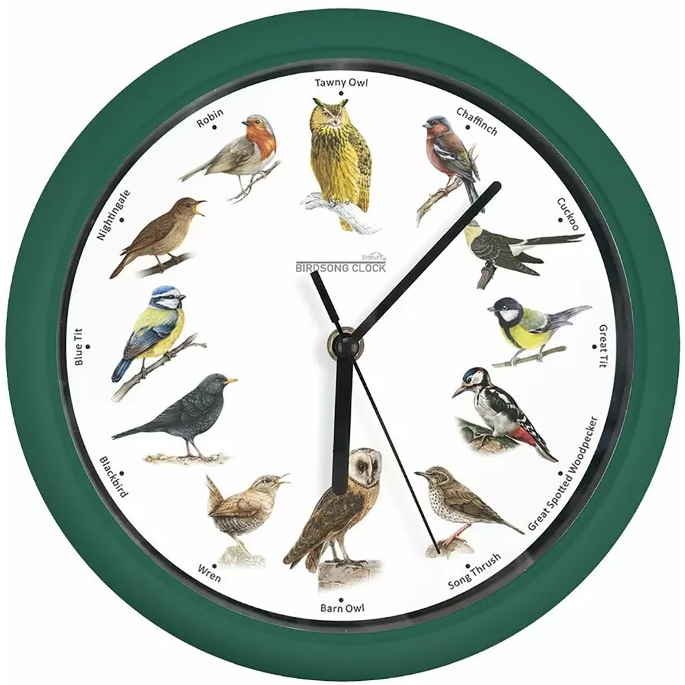 Ceas de perete MEDIASHOP Starlyf Birdsong, diametru 25 cm, verde