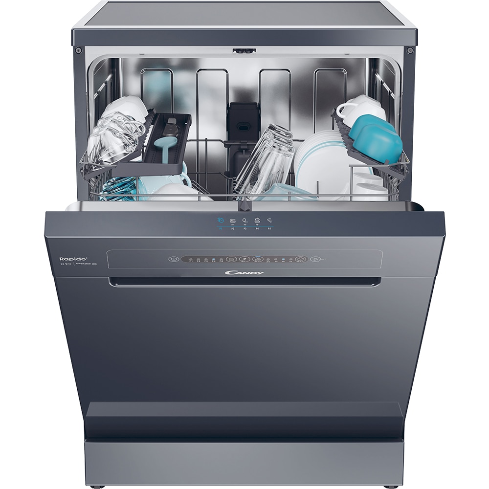Masina de spalat vase independenta CANDY Rapido CF 3E9E0A, 13 seturi, 5 programe, 60 cm, Clasa E, antracit