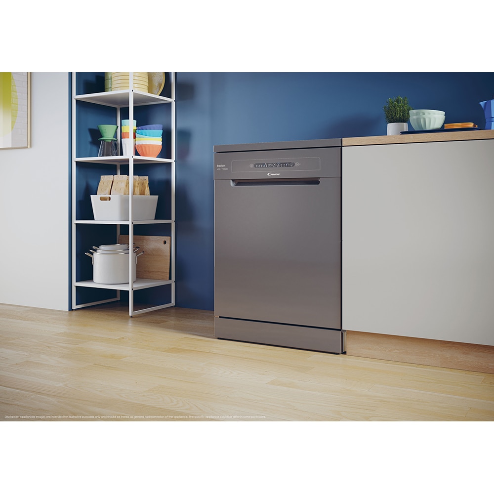Masina de spalat vase independenta CANDY Rapido CF 3E9E0A, 13 seturi, 5 programe, 60 cm, Clasa E, antracit