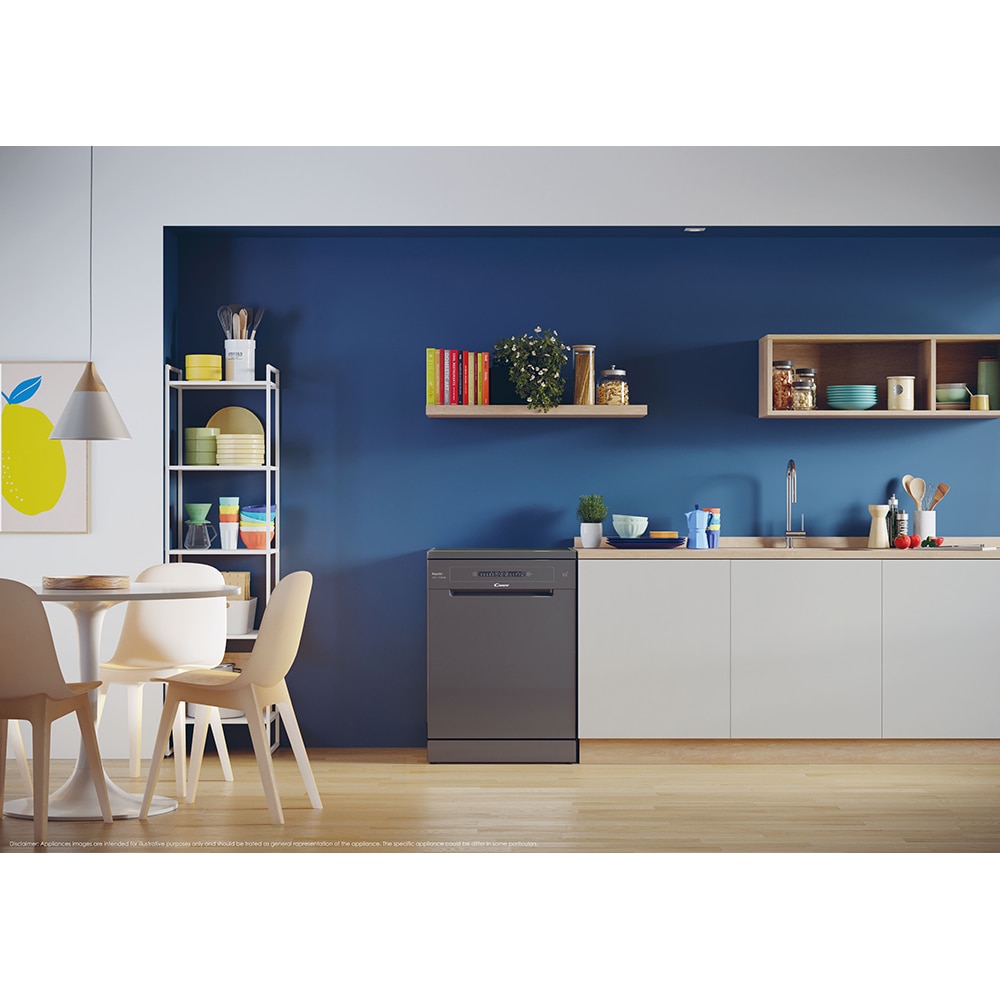 Masina de spalat vase independenta CANDY Rapido CF 3E9E0A, 13 seturi, 5 programe, 60 cm, Clasa E, antracit