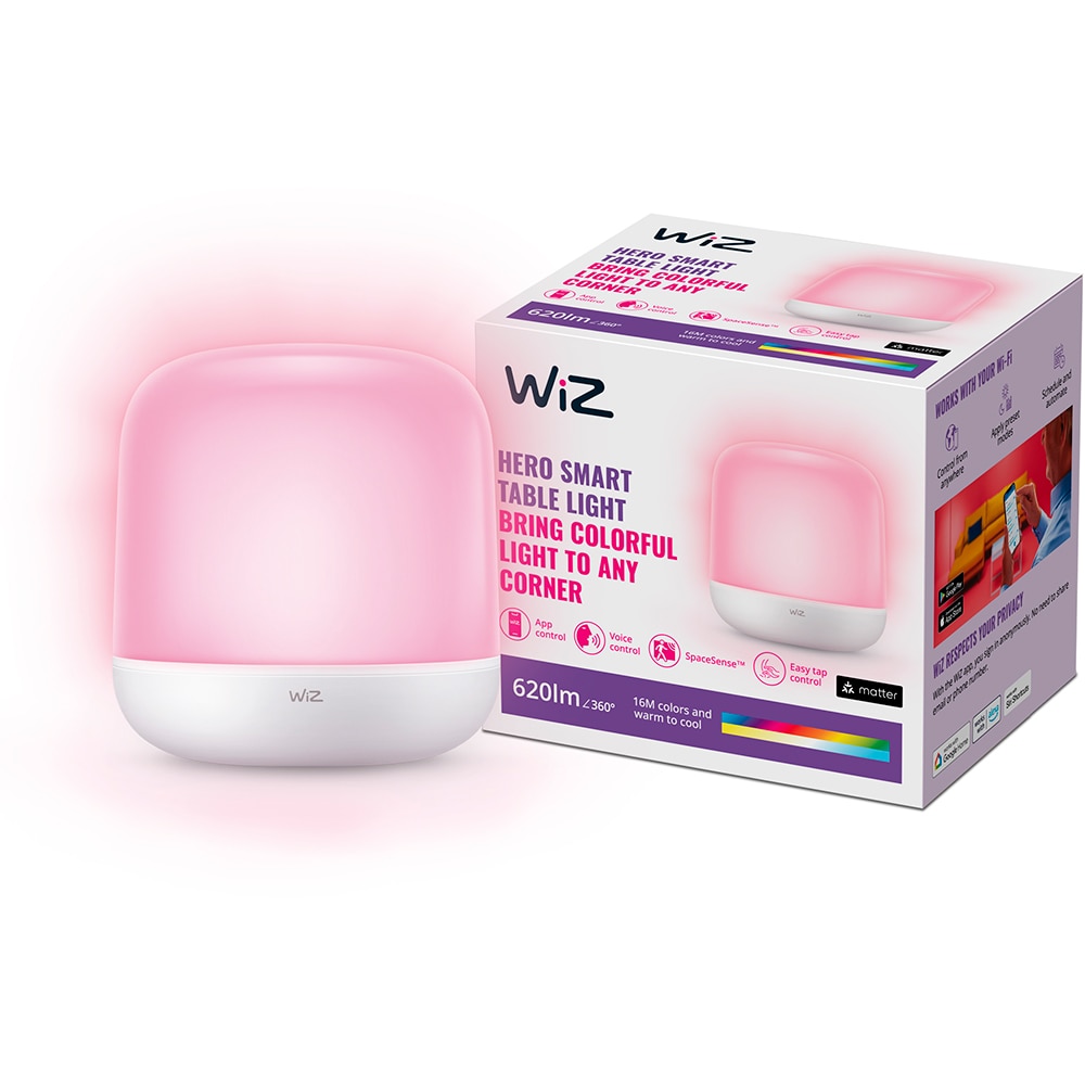 Veioza smart WIZ Hero, 9W, Wi-Fi, alb