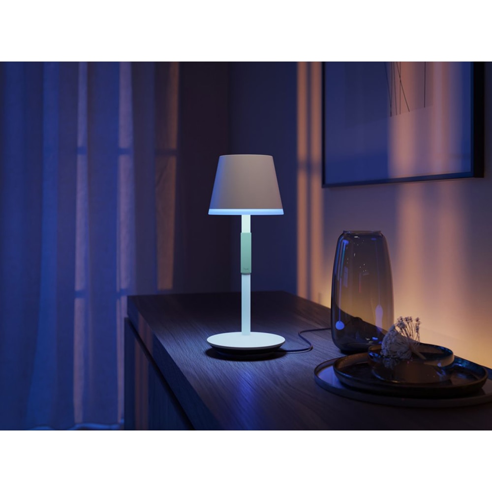 Lampa portabila smart PHILIPS HUE Go 8719514404571, Bluetooth, lumina RGB, 6.2W, alb