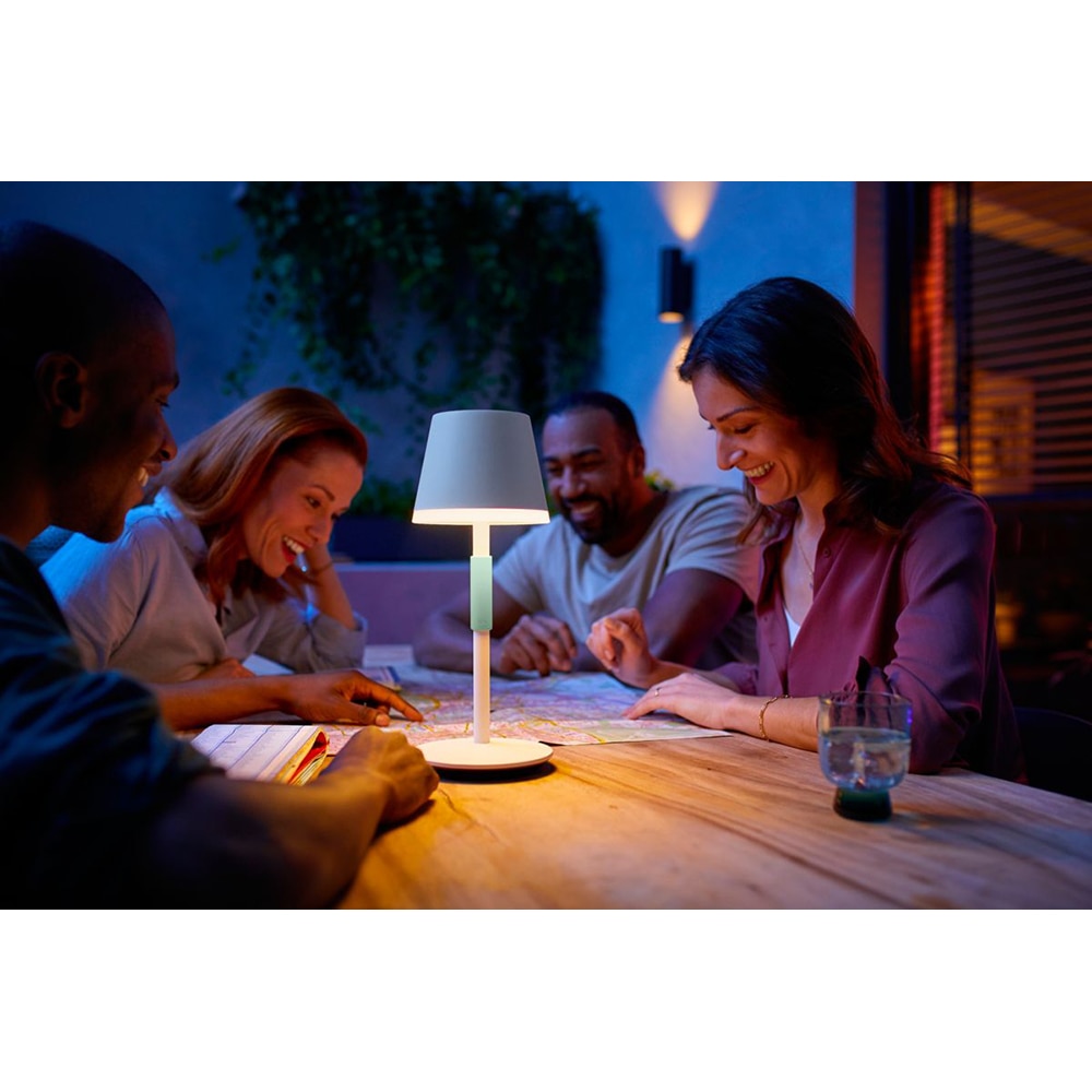 Lampa portabila smart PHILIPS HUE Go 8719514404571, Bluetooth, lumina RGB, 6.2W, alb