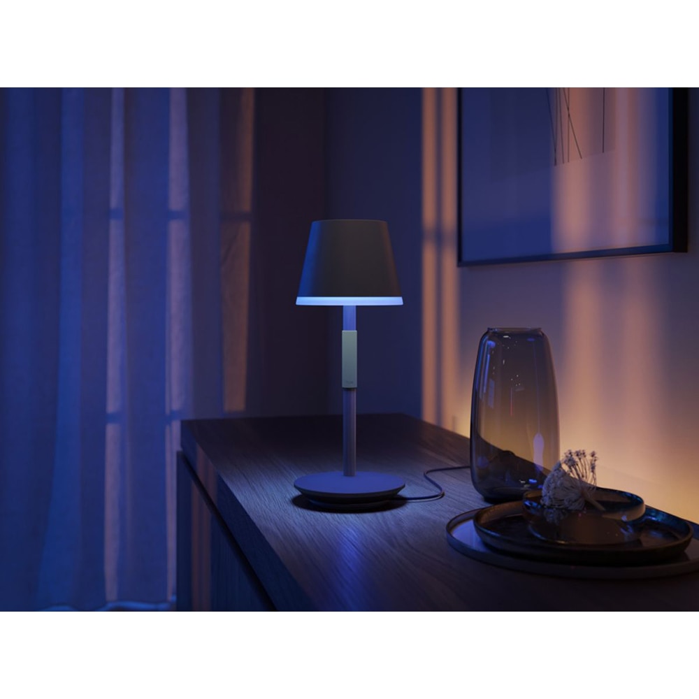 Lampa portabila smart PHILIPS HUE Go 8719514404595, Bluetooth, lumina RGB, 6.2W, negru