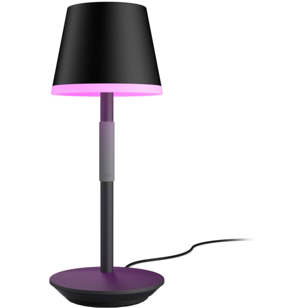 Lampa portabila smart PHILIPS HUE Go 8719514404595, Bluetooth, lumina RGB, 6.2W, negru